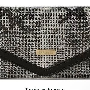 Brahmin Black and White Textured Clutch